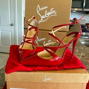 Christian Louboutin Crossfliketa 100 patent R158 Flamenco size 38.5 (used)